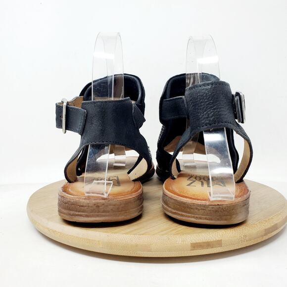Miz Mooz Sandals Womens 37 Fifi Black Leather Boho Bootie Ankle Strap Shoes - Picture 7 of 11